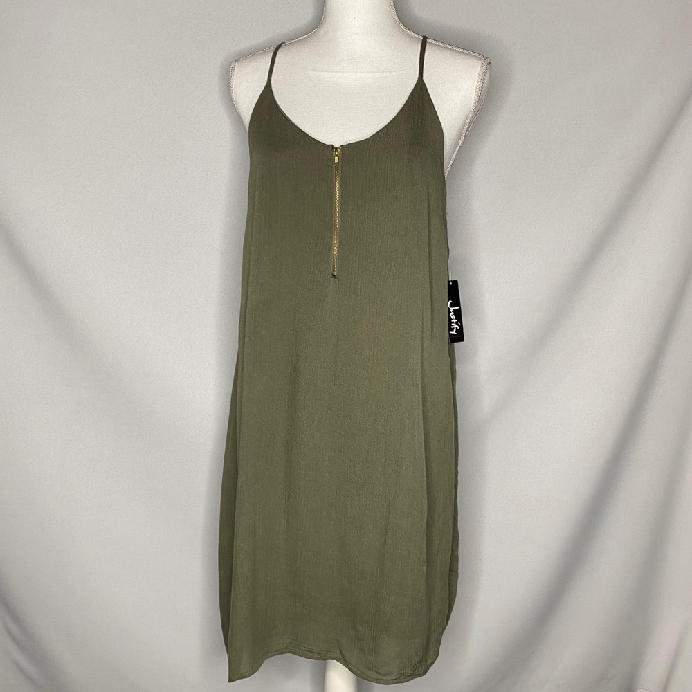 zip front woven dress
